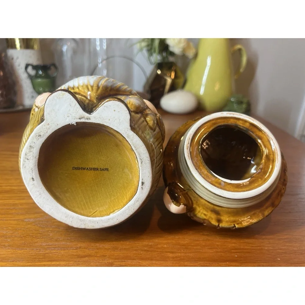 Transpac Ceramic Harvest Gnome Acorn Canister 7